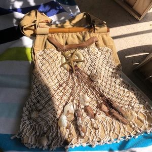 ONE OF A KIND HANDMADE NATURAL BAG. XXL. CREAM.